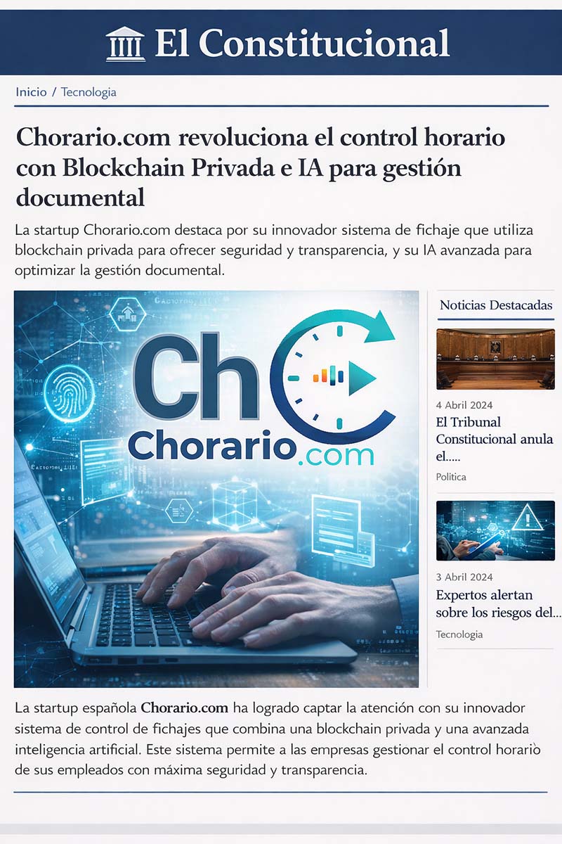 El Constitucional.es Destaca Nuestra Tecnología Blockchain: "La Revolución Silenciosa que Llega desde un Pueblo de Jaén"
