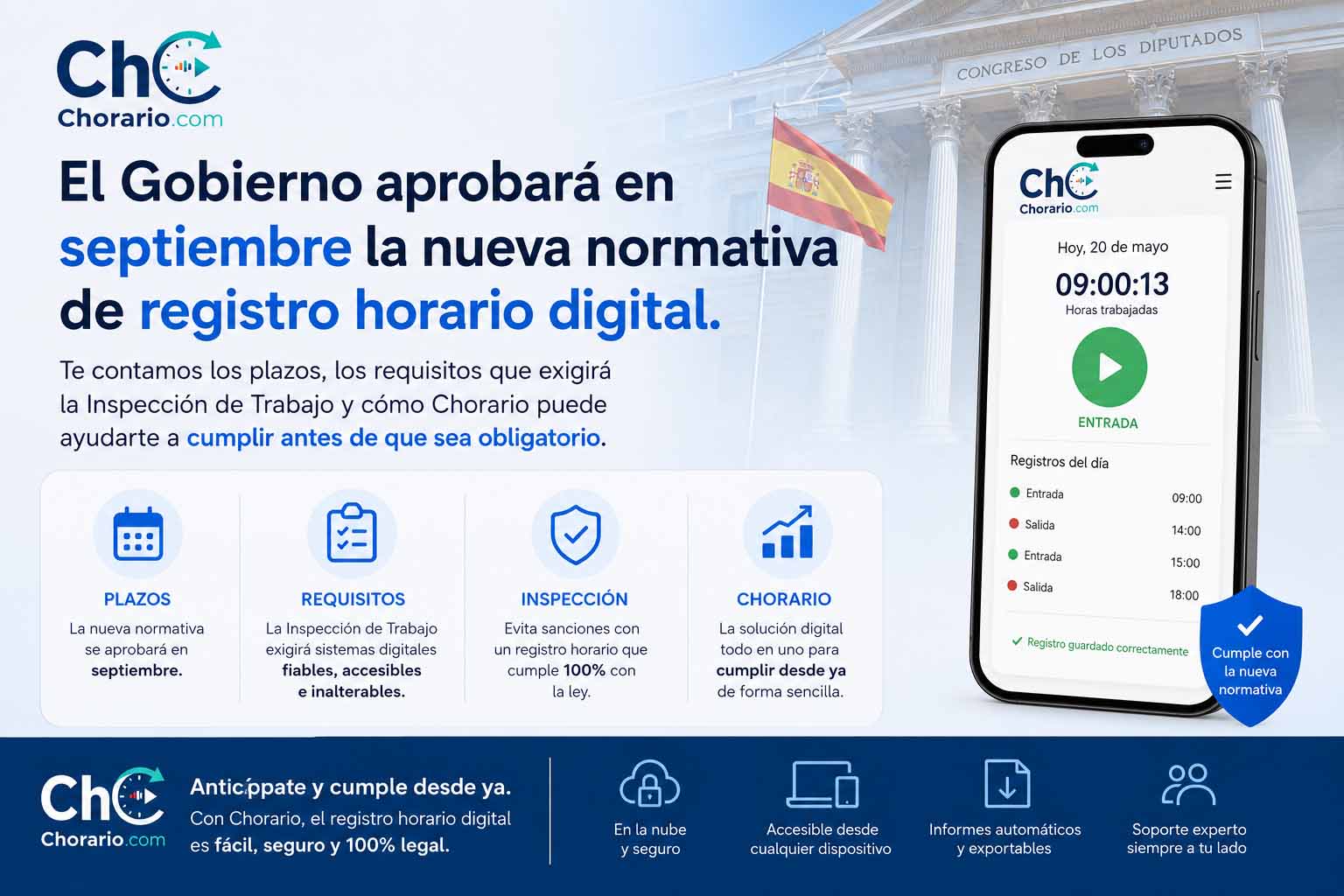 Nueva Ley de Control Horario en Septiembre 2026: Plazos, Requisitos y Cómo Adaptarte a Tiempo